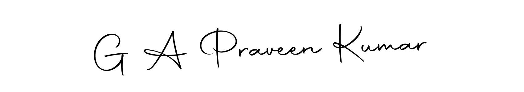 How to make G A Praveen Kumar name signature. Use Autography-DOLnW style for creating short signs online. This is the latest handwritten sign. G A Praveen Kumar signature style 10 images and pictures png