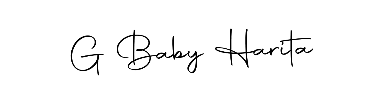 How to make G Baby Harita name signature. Use Autography-DOLnW style for creating short signs online. This is the latest handwritten sign. G Baby Harita signature style 10 images and pictures png