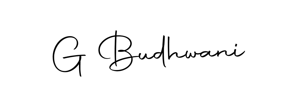 Create a beautiful signature design for name G Budhwani. With this signature (Autography-DOLnW) fonts, you can make a handwritten signature for free. G Budhwani signature style 10 images and pictures png