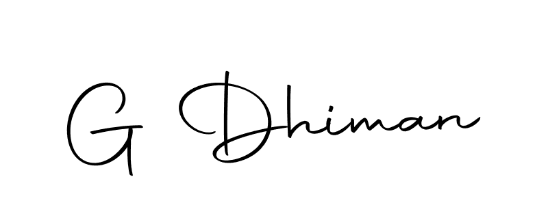 Use a signature maker to create a handwritten signature online. With this signature software, you can design (Autography-DOLnW) your own signature for name G Dhiman. G Dhiman signature style 10 images and pictures png