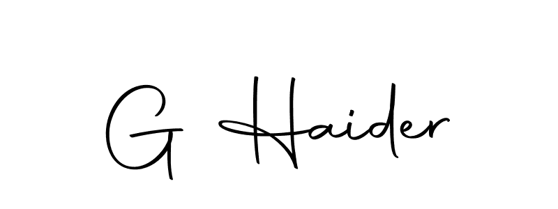 Design your own signature with our free online signature maker. With this signature software, you can create a handwritten (Autography-DOLnW) signature for name G Haider. G Haider signature style 10 images and pictures png