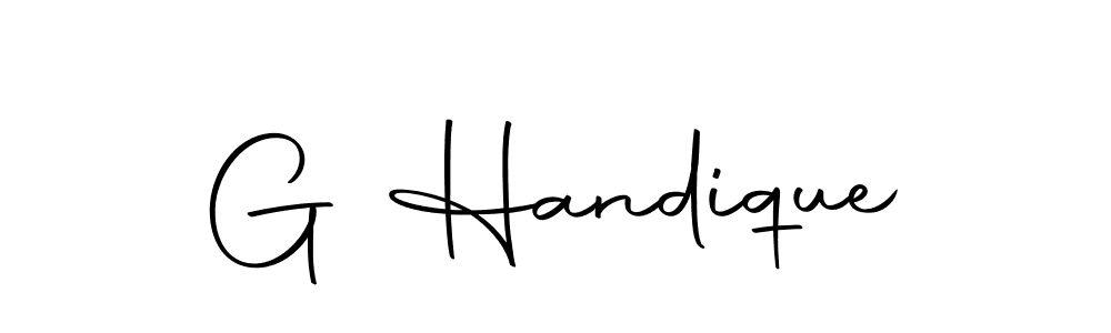The best way (Autography-DOLnW) to make a short signature is to pick only two or three words in your name. The name G Handique include a total of six letters. For converting this name. G Handique signature style 10 images and pictures png