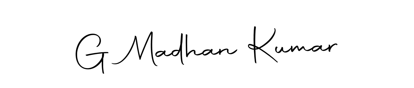 Create a beautiful signature design for name G Madhan Kumar. With this signature (Autography-DOLnW) fonts, you can make a handwritten signature for free. G Madhan Kumar signature style 10 images and pictures png