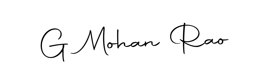 How to make G Mohan Rao name signature. Use Autography-DOLnW style for creating short signs online. This is the latest handwritten sign. G Mohan Rao signature style 10 images and pictures png