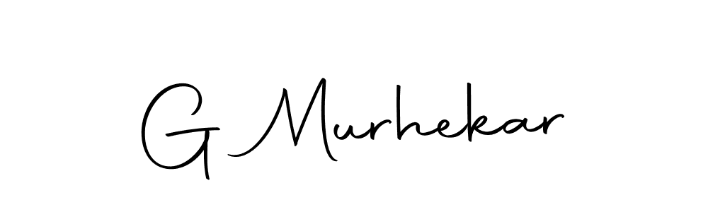 The best way (Autography-DOLnW) to make a short signature is to pick only two or three words in your name. The name G Murhekar include a total of six letters. For converting this name. G Murhekar signature style 10 images and pictures png