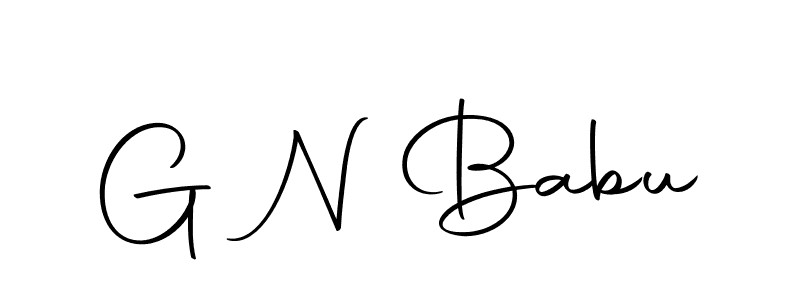 How to make G N Babu name signature. Use Autography-DOLnW style for creating short signs online. This is the latest handwritten sign. G N Babu signature style 10 images and pictures png