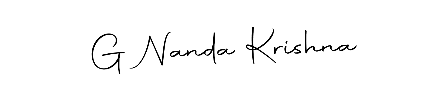 Create a beautiful signature design for name G Nanda Krishna. With this signature (Autography-DOLnW) fonts, you can make a handwritten signature for free. G Nanda Krishna signature style 10 images and pictures png