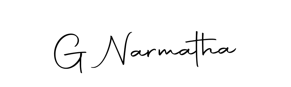 Create a beautiful signature design for name G Narmatha. With this signature (Autography-DOLnW) fonts, you can make a handwritten signature for free. G Narmatha signature style 10 images and pictures png