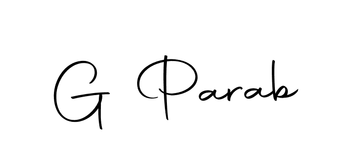 Design your own signature with our free online signature maker. With this signature software, you can create a handwritten (Autography-DOLnW) signature for name G Parab. G Parab signature style 10 images and pictures png