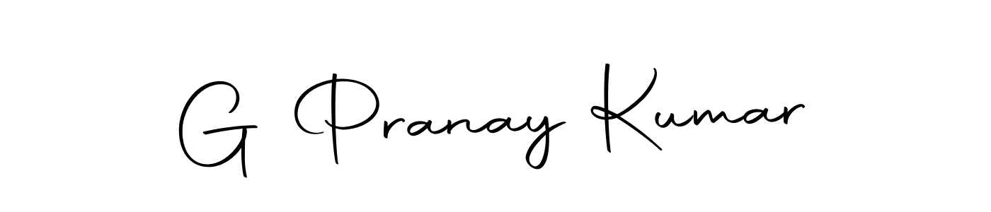 How to make G Pranay Kumar name signature. Use Autography-DOLnW style for creating short signs online. This is the latest handwritten sign. G Pranay Kumar signature style 10 images and pictures png
