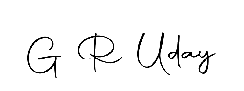 How to make G R Uday name signature. Use Autography-DOLnW style for creating short signs online. This is the latest handwritten sign. G R Uday signature style 10 images and pictures png