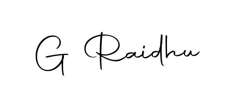 Also we have G Raidhu name is the best signature style. Create professional handwritten signature collection using Autography-DOLnW autograph style. G Raidhu signature style 10 images and pictures png