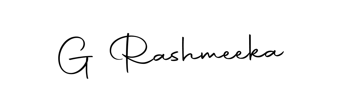 Create a beautiful signature design for name G Rashmeeka. With this signature (Autography-DOLnW) fonts, you can make a handwritten signature for free. G Rashmeeka signature style 10 images and pictures png