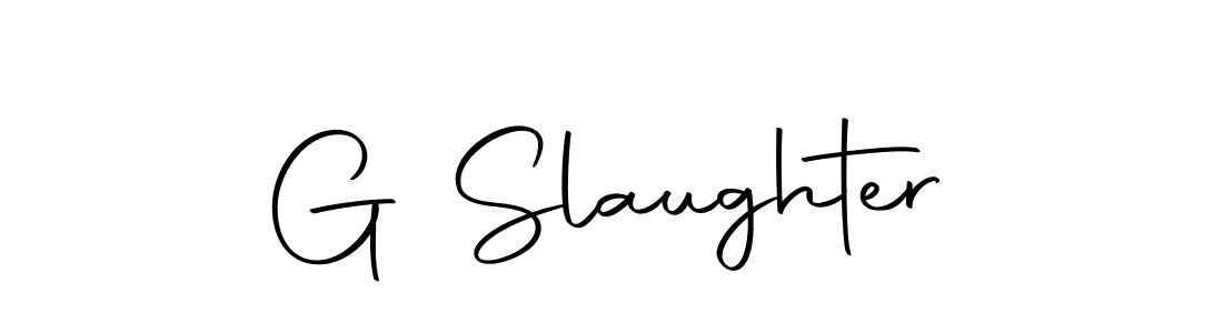 The best way (Autography-DOLnW) to make a short signature is to pick only two or three words in your name. The name G Slaughter include a total of six letters. For converting this name. G Slaughter signature style 10 images and pictures png