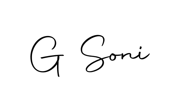 Use a signature maker to create a handwritten signature online. With this signature software, you can design (Autography-DOLnW) your own signature for name G Soni. G Soni signature style 10 images and pictures png