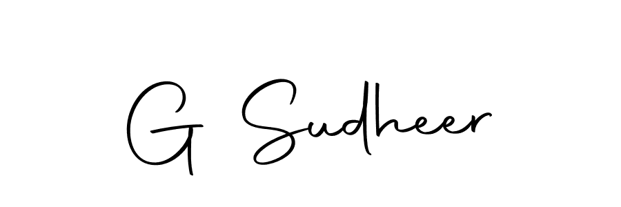 Use a signature maker to create a handwritten signature online. With this signature software, you can design (Autography-DOLnW) your own signature for name G Sudheer. G Sudheer signature style 10 images and pictures png