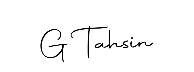 How to make G Tahsin name signature. Use Autography-DOLnW style for creating short signs online. This is the latest handwritten sign. G Tahsin signature style 10 images and pictures png