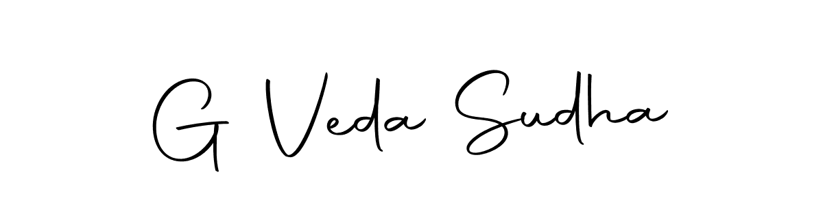 How to make G Veda Sudha name signature. Use Autography-DOLnW style for creating short signs online. This is the latest handwritten sign. G Veda Sudha signature style 10 images and pictures png