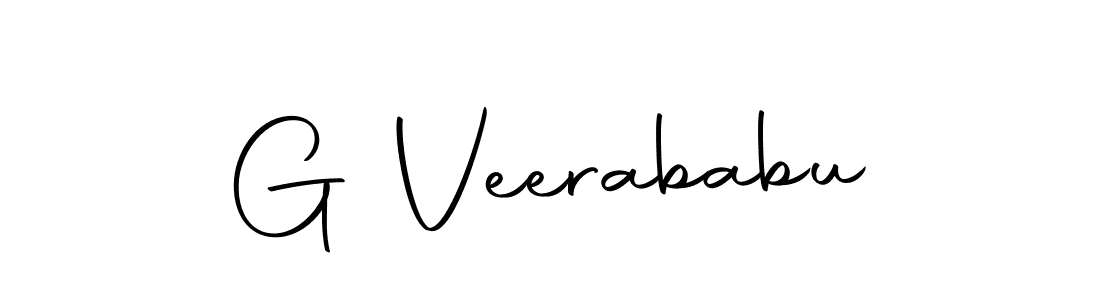 How to make G Veerababu name signature. Use Autography-DOLnW style for creating short signs online. This is the latest handwritten sign. G Veerababu signature style 10 images and pictures png