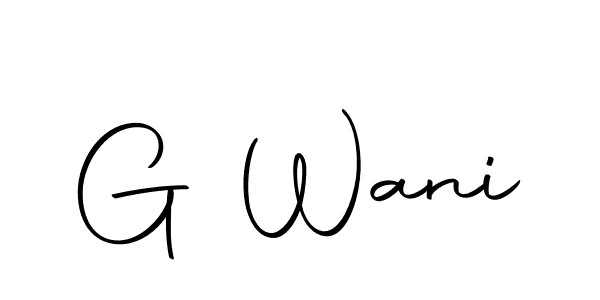 Design your own signature with our free online signature maker. With this signature software, you can create a handwritten (Autography-DOLnW) signature for name G Wani. G Wani signature style 10 images and pictures png