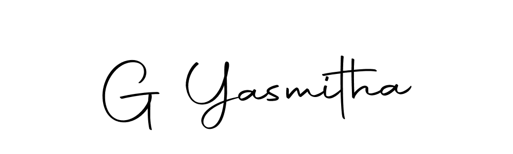 Create a beautiful signature design for name G Yasmitha. With this signature (Autography-DOLnW) fonts, you can make a handwritten signature for free. G Yasmitha signature style 10 images and pictures png