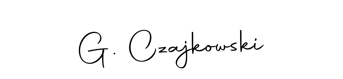 How to make G. Czajkowski name signature. Use Autography-DOLnW style for creating short signs online. This is the latest handwritten sign. G. Czajkowski signature style 10 images and pictures png