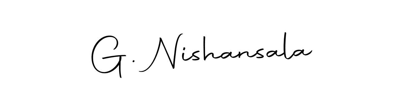 You should practise on your own different ways (Autography-DOLnW) to write your name (G. Nishansala) in signature. don't let someone else do it for you. G. Nishansala signature style 10 images and pictures png