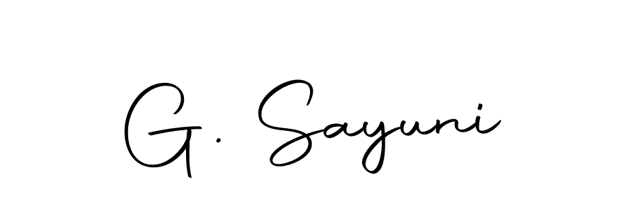 How to make G. Sayuni name signature. Use Autography-DOLnW style for creating short signs online. This is the latest handwritten sign. G. Sayuni signature style 10 images and pictures png