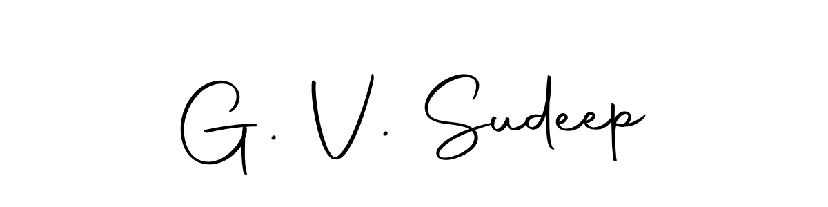 Use a signature maker to create a handwritten signature online. With this signature software, you can design (Autography-DOLnW) your own signature for name G. V. Sudeep. G. V. Sudeep signature style 10 images and pictures png