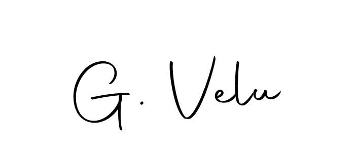 You should practise on your own different ways (Autography-DOLnW) to write your name (G. Velu) in signature. don't let someone else do it for you. G. Velu signature style 10 images and pictures png