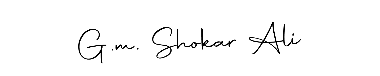 Similarly Autography-DOLnW is the best handwritten signature design. Signature creator online .You can use it as an online autograph creator for name G.m. Shokar Ali. G.m. Shokar Ali signature style 10 images and pictures png