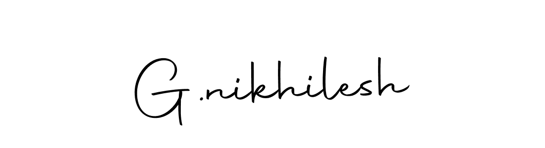 The best way (Autography-DOLnW) to make a short signature is to pick only two or three words in your name. The name G.nikhilesh include a total of six letters. For converting this name. G.nikhilesh signature style 10 images and pictures png