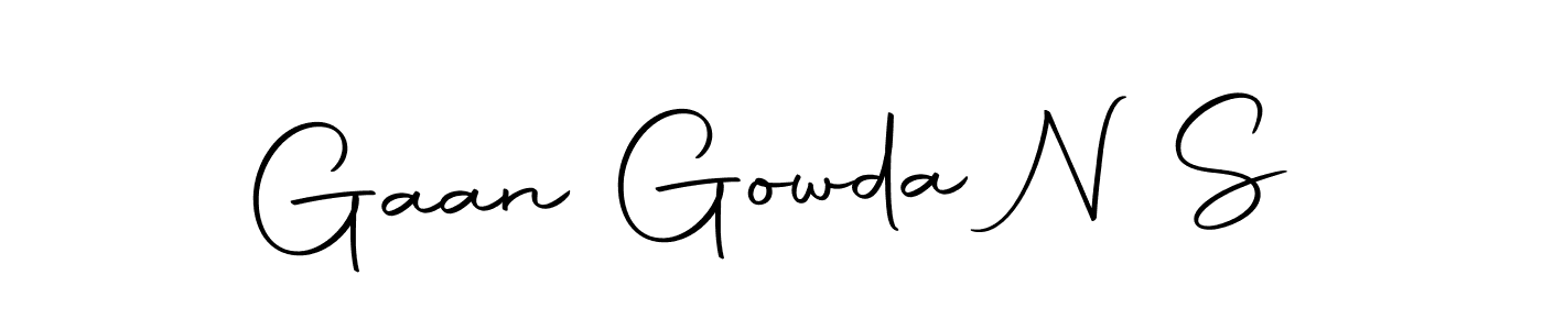 Create a beautiful signature design for name Gaan Gowda N S. With this signature (Autography-DOLnW) fonts, you can make a handwritten signature for free. Gaan Gowda N S signature style 10 images and pictures png