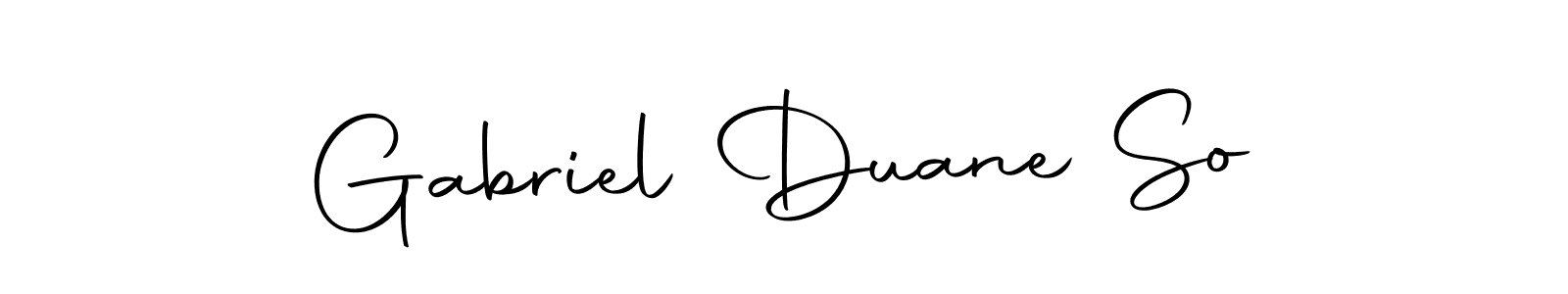 Make a beautiful signature design for name Gabriel Duane So. With this signature (Autography-DOLnW) style, you can create a handwritten signature for free. Gabriel Duane So signature style 10 images and pictures png