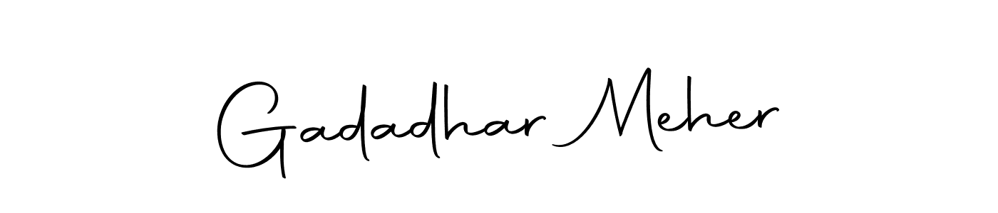 How to make Gadadhar Meher name signature. Use Autography-DOLnW style for creating short signs online. This is the latest handwritten sign. Gadadhar Meher signature style 10 images and pictures png