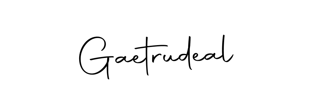 How to make Gaetrudeal name signature. Use Autography-DOLnW style for creating short signs online. This is the latest handwritten sign. Gaetrudeal signature style 10 images and pictures png