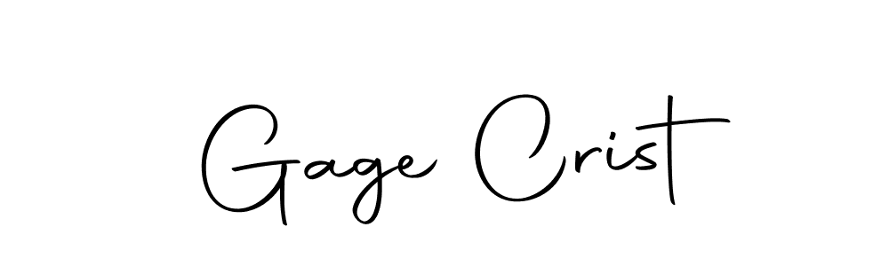 How to make Gage Crist name signature. Use Autography-DOLnW style for creating short signs online. This is the latest handwritten sign. Gage Crist signature style 10 images and pictures png