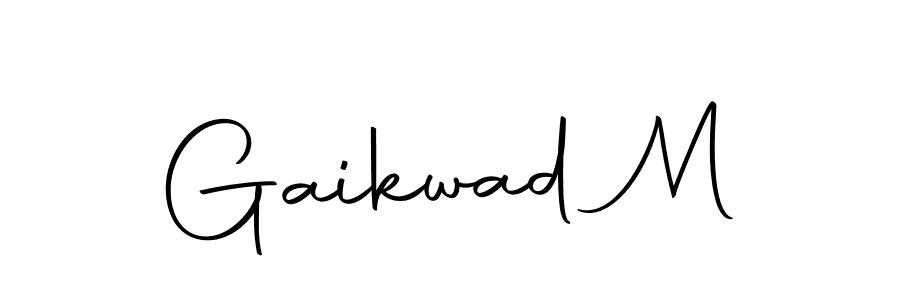 How to make Gaikwad M name signature. Use Autography-DOLnW style for creating short signs online. This is the latest handwritten sign. Gaikwad M signature style 10 images and pictures png