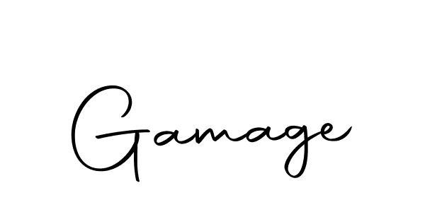 Create a beautiful signature design for name Gamage. With this signature (Autography-DOLnW) fonts, you can make a handwritten signature for free. Gamage signature style 10 images and pictures png