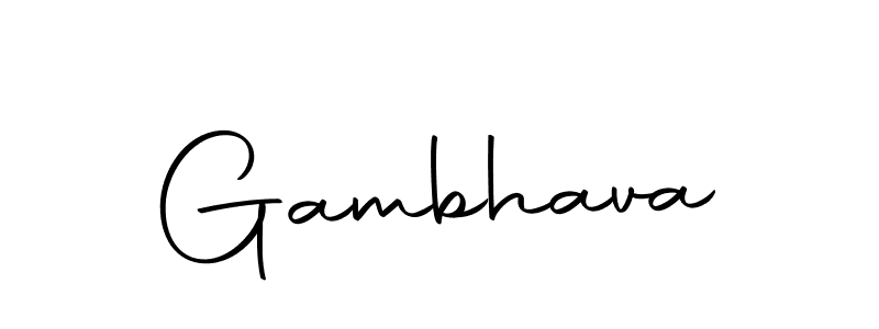 Create a beautiful signature design for name Gambhava. With this signature (Autography-DOLnW) fonts, you can make a handwritten signature for free. Gambhava signature style 10 images and pictures png