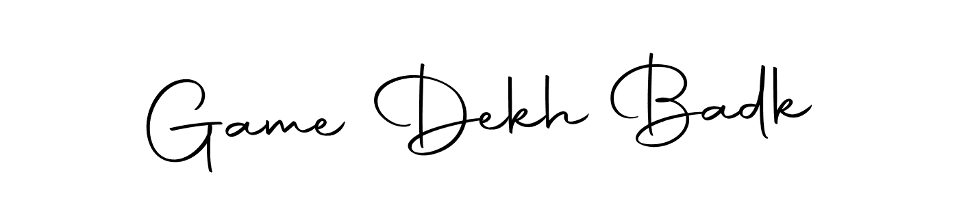 Design your own signature with our free online signature maker. With this signature software, you can create a handwritten (Autography-DOLnW) signature for name Game Dekh Badk. Game Dekh Badk signature style 10 images and pictures png