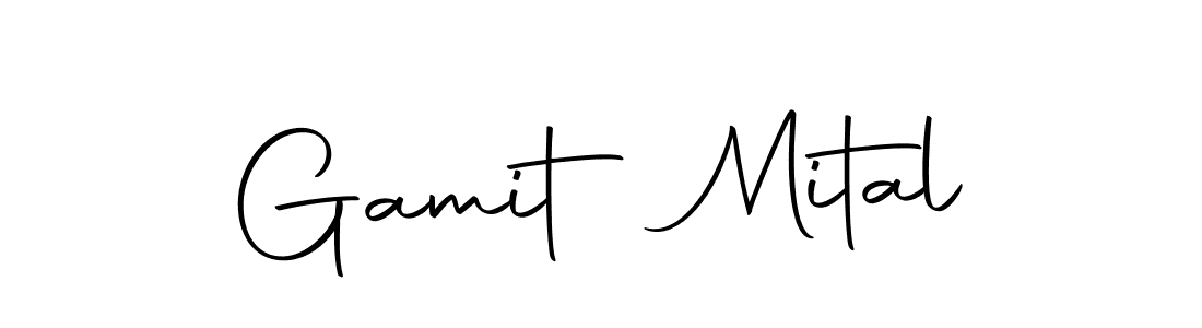 How to make Gamit Mital name signature. Use Autography-DOLnW style for creating short signs online. This is the latest handwritten sign. Gamit Mital signature style 10 images and pictures png