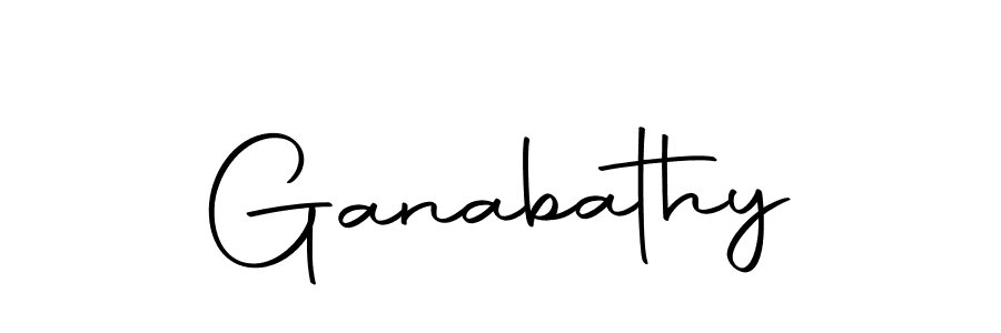 Create a beautiful signature design for name Ganabathy. With this signature (Autography-DOLnW) fonts, you can make a handwritten signature for free. Ganabathy signature style 10 images and pictures png