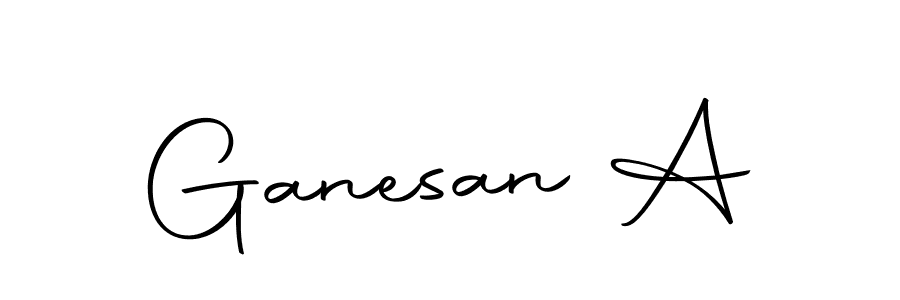 How to make Ganesan A name signature. Use Autography-DOLnW style for creating short signs online. This is the latest handwritten sign. Ganesan A signature style 10 images and pictures png