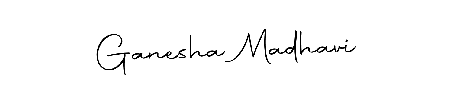 Use a signature maker to create a handwritten signature online. With this signature software, you can design (Autography-DOLnW) your own signature for name Ganesha Madhavi. Ganesha Madhavi signature style 10 images and pictures png