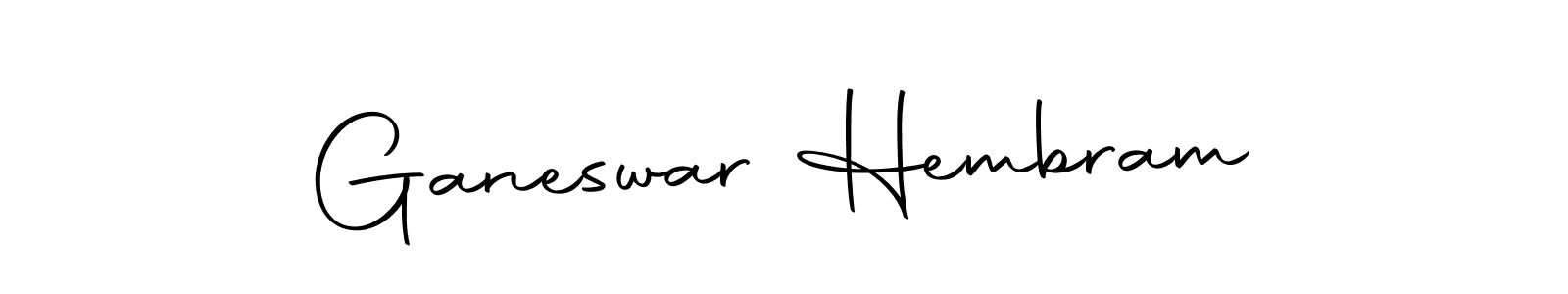 How to make Ganeswar Hembram name signature. Use Autography-DOLnW style for creating short signs online. This is the latest handwritten sign. Ganeswar Hembram signature style 10 images and pictures png