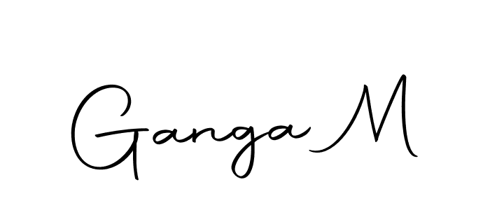 How to make Ganga M name signature. Use Autography-DOLnW style for creating short signs online. This is the latest handwritten sign. Ganga M signature style 10 images and pictures png