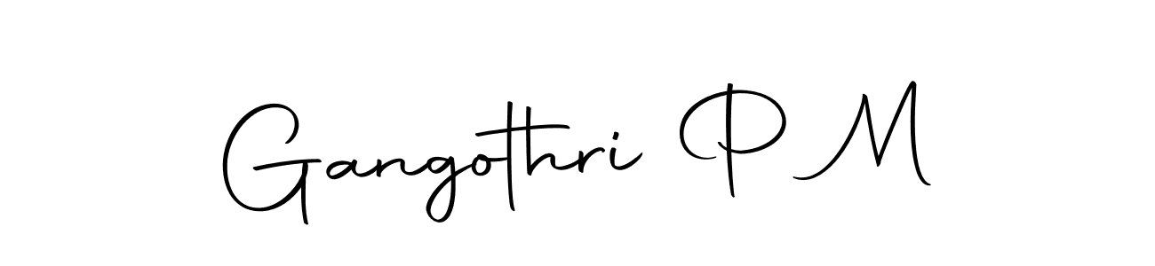 The best way (Autography-DOLnW) to make a short signature is to pick only two or three words in your name. The name Gangothri P M include a total of six letters. For converting this name. Gangothri P M signature style 10 images and pictures png