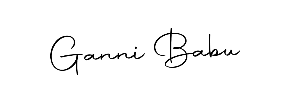 How to make Ganni Babu name signature. Use Autography-DOLnW style for creating short signs online. This is the latest handwritten sign. Ganni Babu signature style 10 images and pictures png