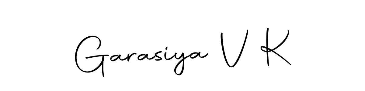 Use a signature maker to create a handwritten signature online. With this signature software, you can design (Autography-DOLnW) your own signature for name Garasiya V K. Garasiya V K signature style 10 images and pictures png